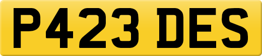 P423 DES private number plate